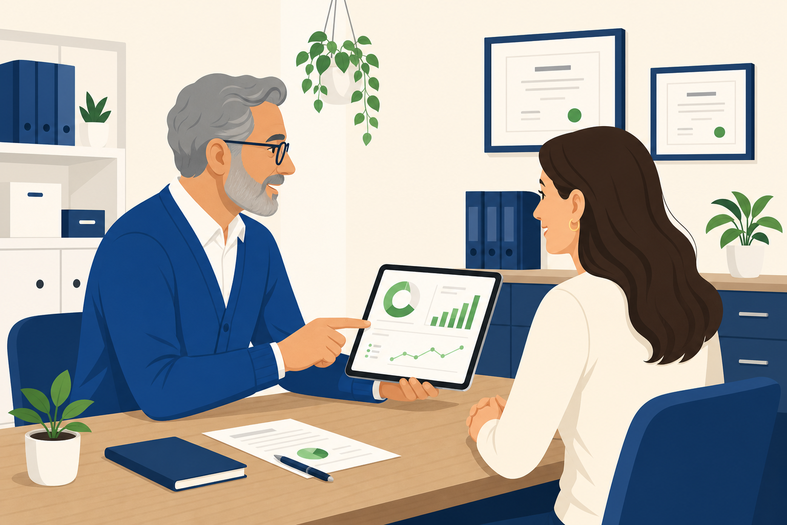 Panel de Horario Digital para una gestoría con clientes pyme centralizados.